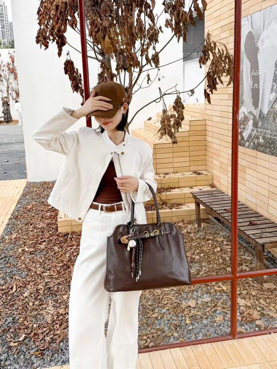 2024 First Layer Genuine Leather Women Casual Totes Cowhide Versatile Large Handbag High Quality Retro Shoulder Bags Coffee