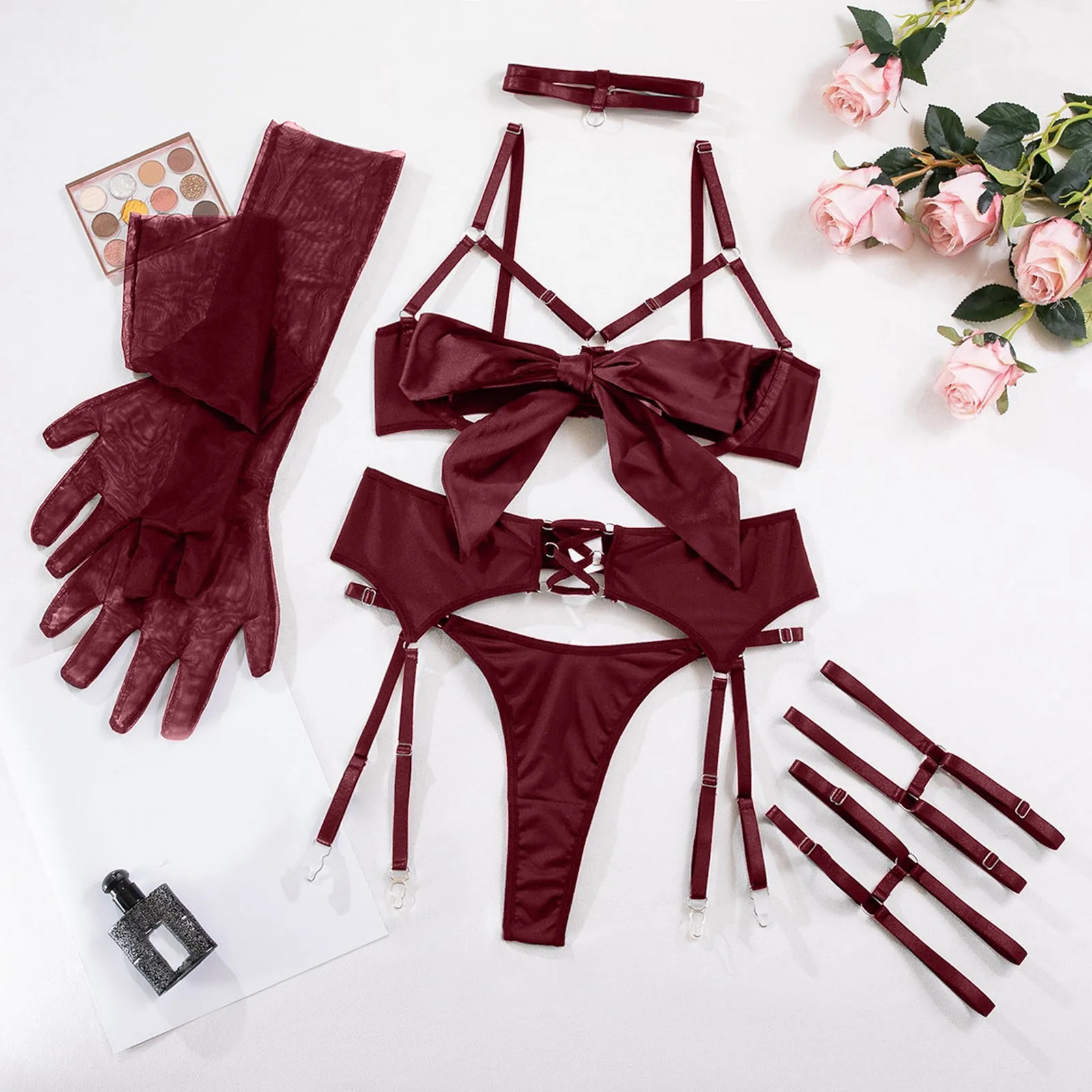 Womens Lingerie Set Lace Bralette And Panty Set Strappy Lace Lingerie Sexy Lingerie Sexy Lingerie Robe Long 250320