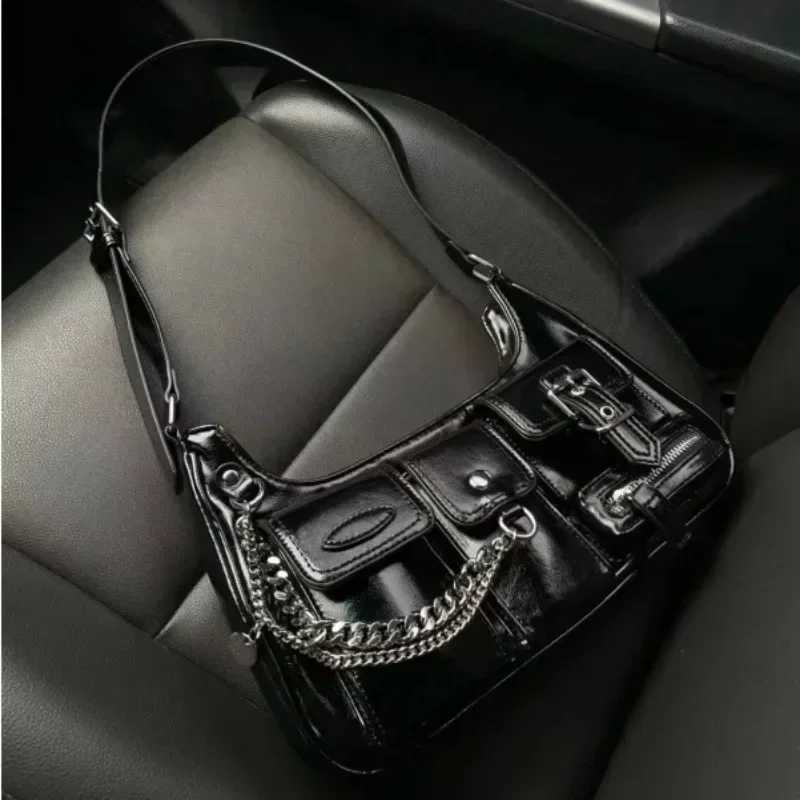 Richme Punk Bolso Mujer Fashion 2023 Trend New Design Chain Cross Shoulder Bag Harajuku Y2k PU Personalized Womens Bag Y250320