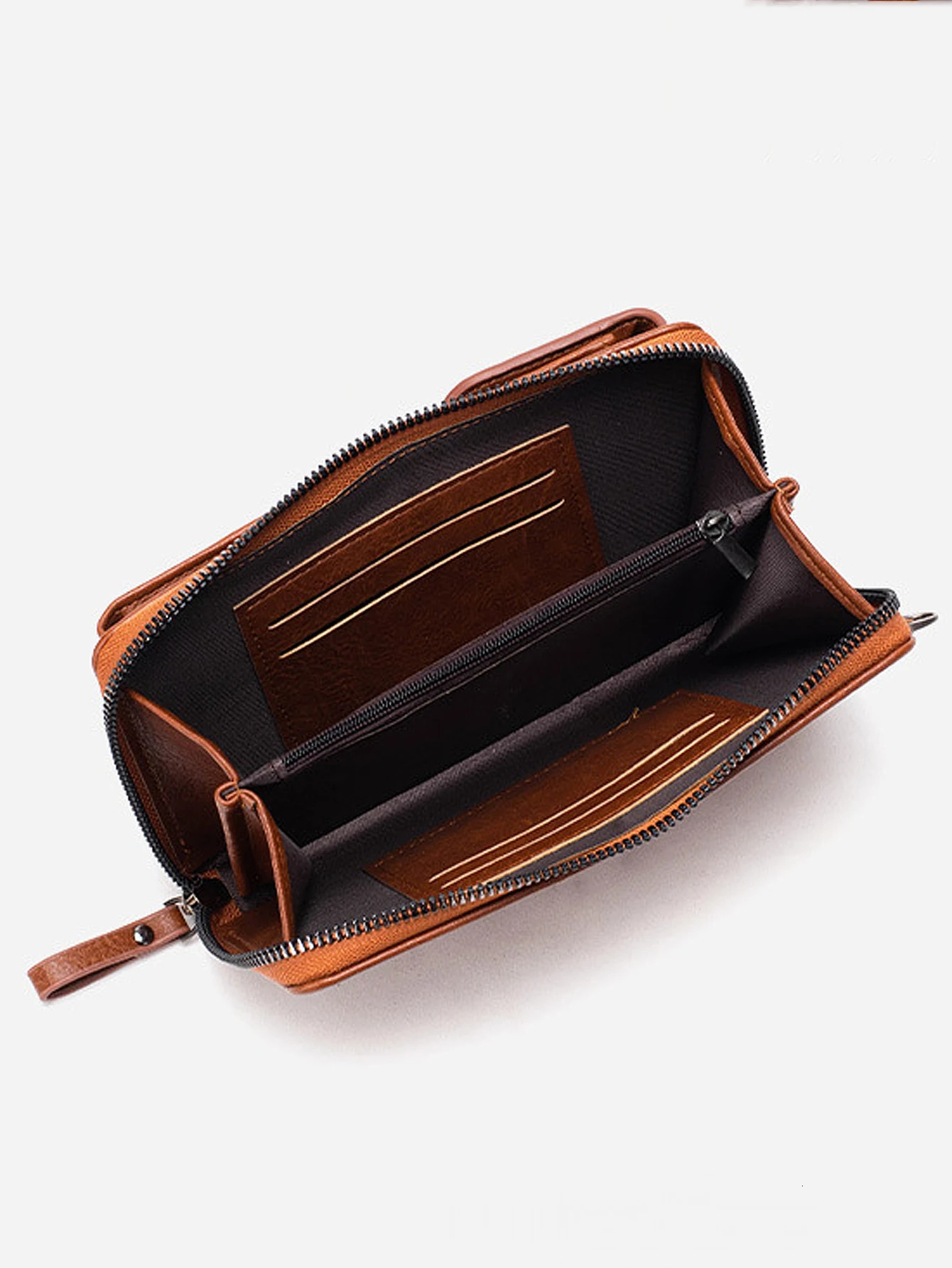 All-Match Zipper Shoulder Bag Trendy Solid Color Phone Bag Versatile Purse With Detachable Strap 250314