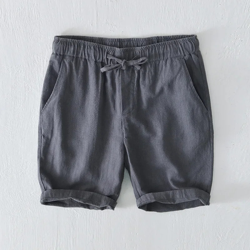 Cotton Linen Shorts Fpr Men Summer Fashion Loose Beach Holiday Shorts Man Casual Shorts Plus Size Drawstring Shorts 250320