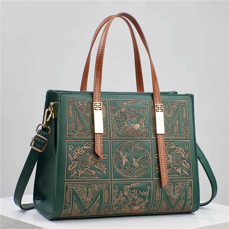 Bateli 2025 Spring Geometric Embroidery Handbag Cross body with Zipper Pocket (8 Colors) PU Leather Womens Wallet Y250319