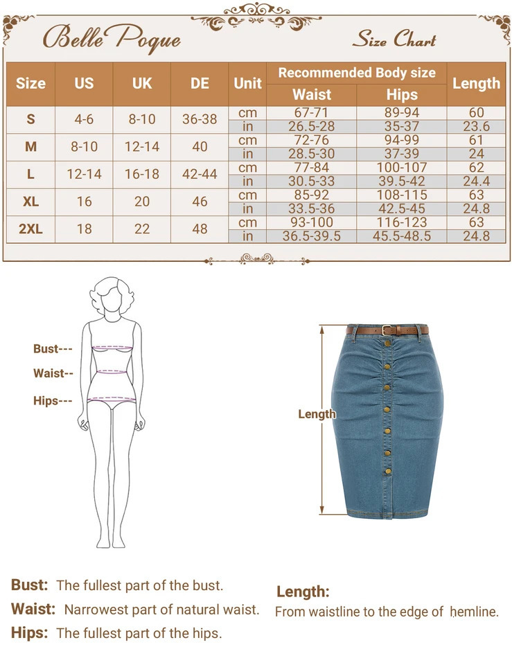 Women Vintage Jean Skirt With Belt High Waist Ruched Front Bodycon Skirt 250320