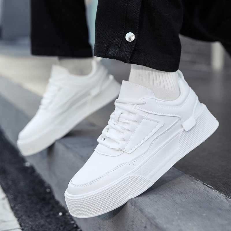 White shoes mens casual couple skateboarding shoes comfortable sports shoes mens fashionable shoes fashionable thick soled shoes Plus size 39-47 Y2503