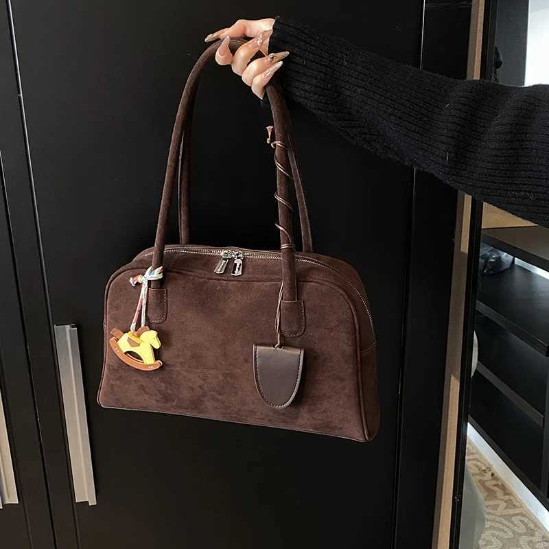 Niche Retro Single Shoulder Handbag Bowling Bag Matte Single Shoulder Cross Small Square Bag Y250319