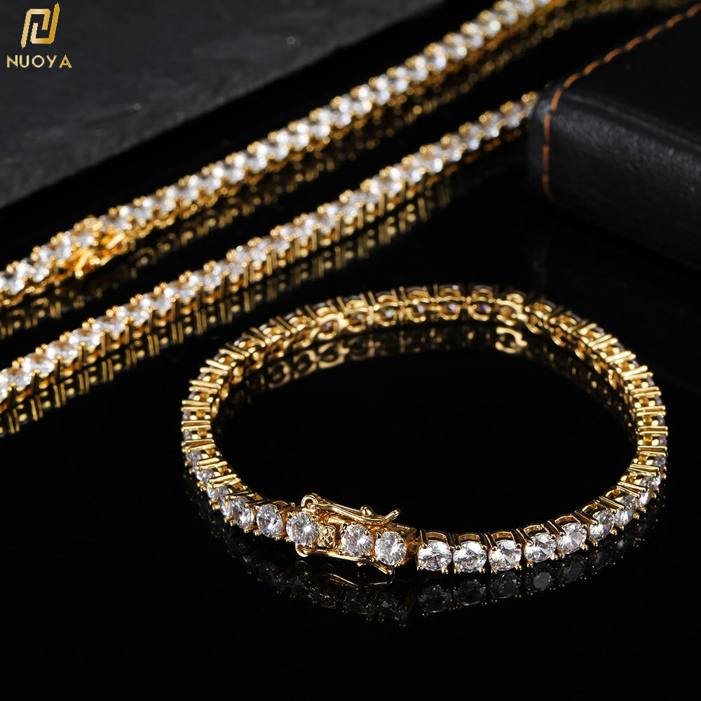 High Quality Brass 18/K Plated Tennis Chain Bracelet Iced Out 5A Cubic Zirconia Cz Mens Bracelets Gift Rapper Jewelry