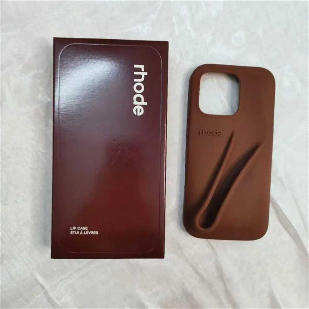 Rhode Phone Case for 16 Pro Max Plus 11 12 13 14 15 Lipstick Soft Silicone Bumper Lip Gloss Holder Makeup CoverXJ250321