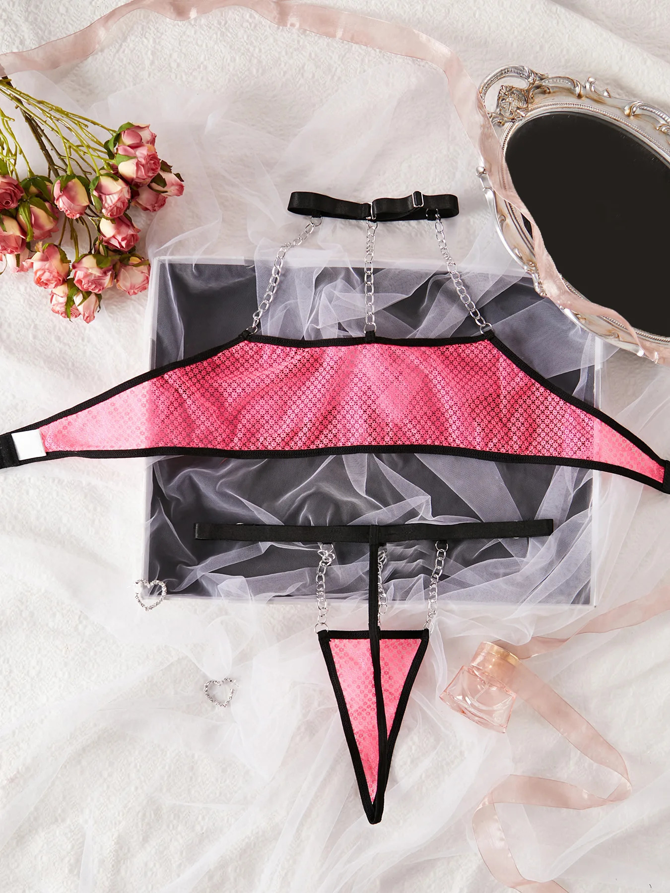 Mesh Sexy Lingerie Set For Women Transparent Porno Erotic Underwear Sexy Bra Set And Panty Lingerie Sexy Erotic Sleepwear 250320