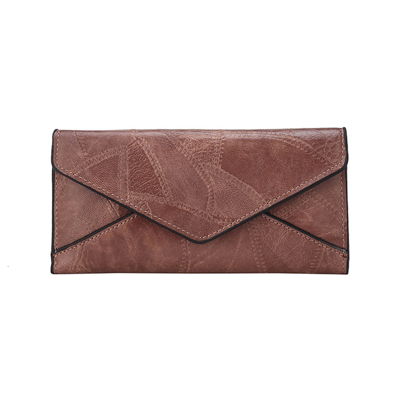 2025S Trend Designer New Fashion Envelope Wallet PU Splicing Card Long Handheld Women S Bag