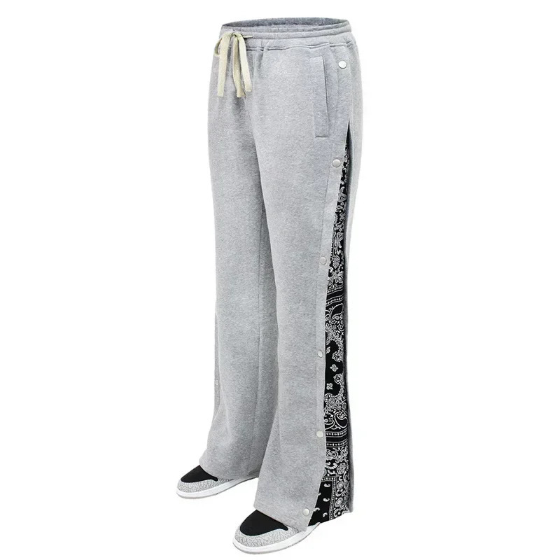 Spring and summer street hiphop provides men with casual sports pants loose open top flower wide leg 250320