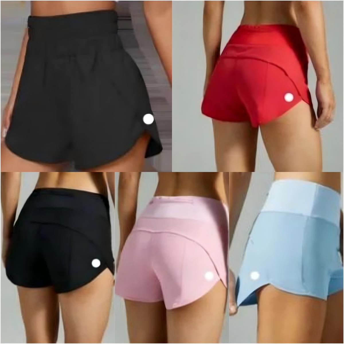 Speed Up High-Rise Lined Lululiness lemonize Jacket Short Waist Sports Shorts Women's Set Quick Drying Loose Running Clothes Back Zipper Pocket Fitness Yoga pants