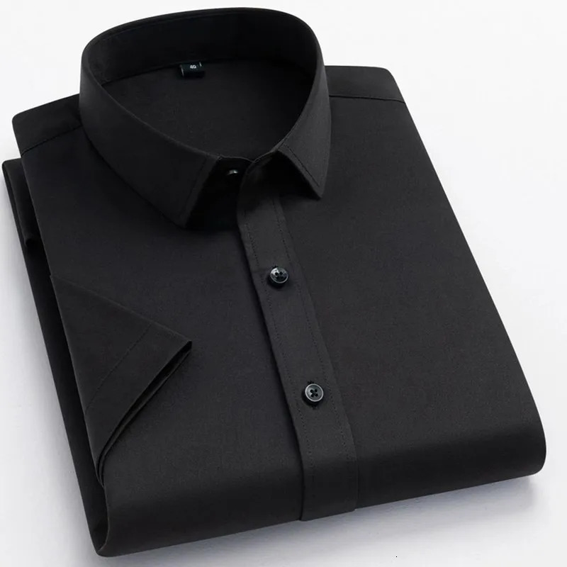 5XL Summer Shirts for Men Casual Blue Short Sleeve Button down Soft Wrinkle-Free Business Top Big Size Social Professional Work 250320