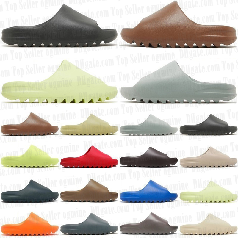 2025 slides for men woman onyx Bone Azure Flax Pure Ochre glow green Resin Soot black Core womens sandals mens solid slide classics sandal 35-48