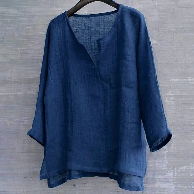Linen Shirt Men Brief Breathable Comfy Solid Color Long Sleeve Loose Harajuku Casual Blouse Hawaiian Shirts 250317