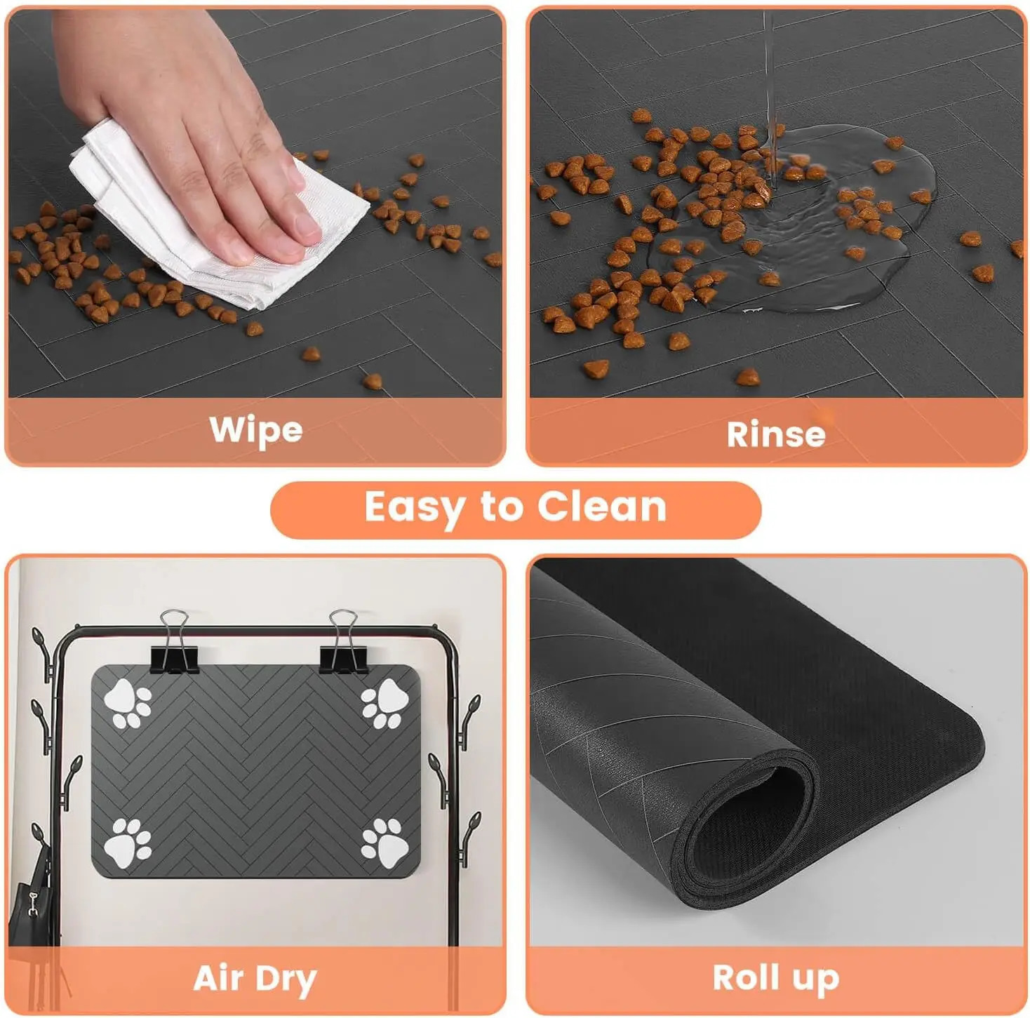 Dog Cat Food Mat Pet Water Bowl Mats Feeding for Bowls Placemat Absorbent Quick Dry NonSlip 250312
