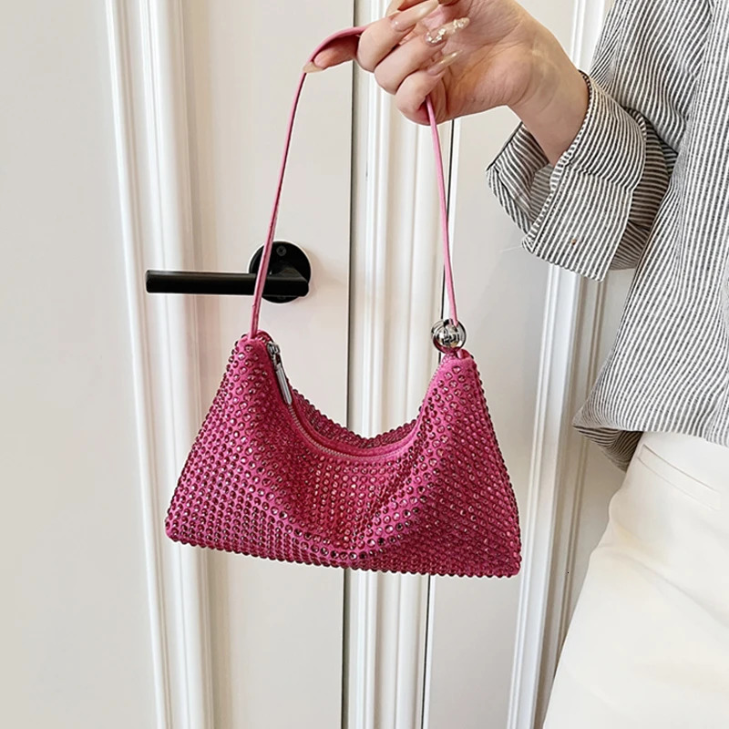 Clutch Banquet Bag for Women Summer New Luxury Shiny Diamond One Shoulder Underarm Bags Temperament Personality Party Handbags R250321