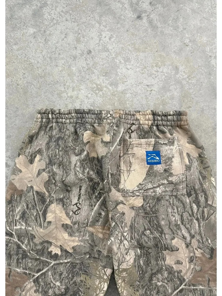 Pure Cotton Material Camouflage Jogger Sweat Pants Mens Embroidered Pattern High Street Casual Pant Oversized Loose Pants Women 250320