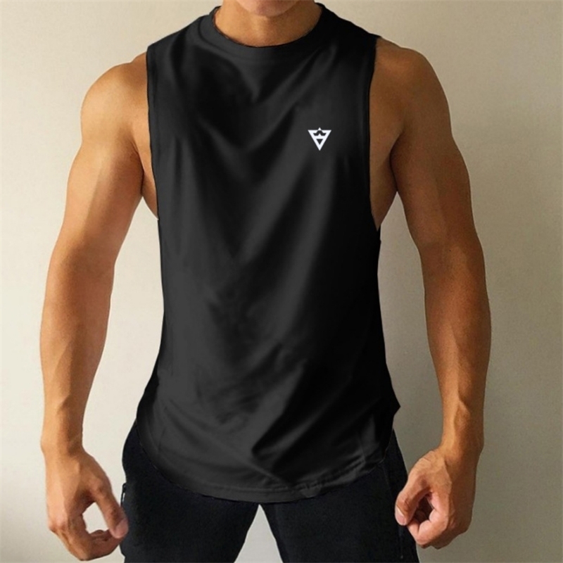 Simple Solid Color Print Mens Tank Top Casual O-neck Sleeveless Shirt Fashion Breathable Gym Tee Summer Fitness Sports Man Vest 250320