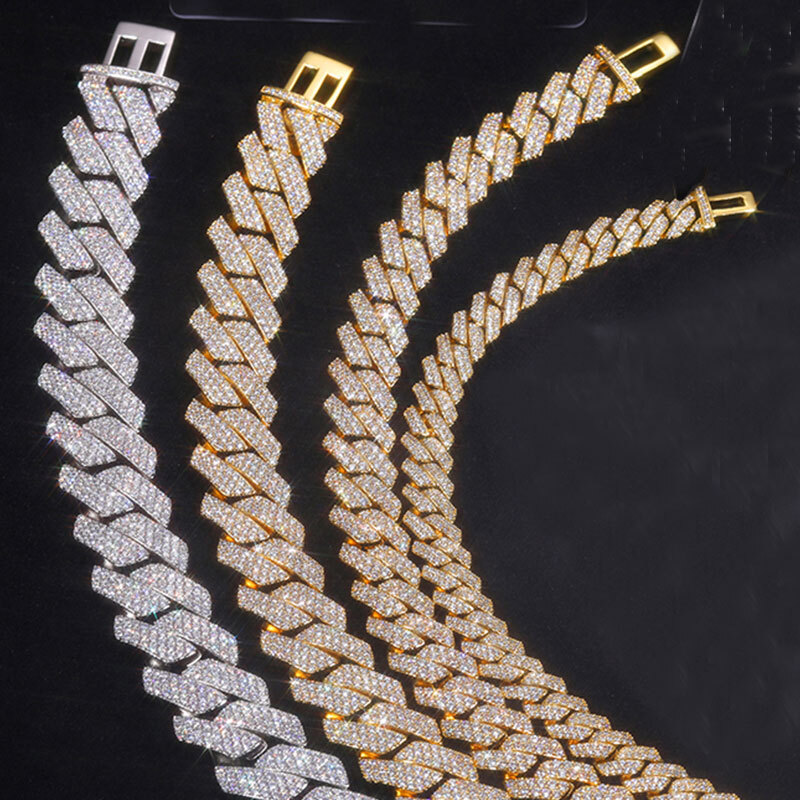 TUHE 12mm-14mm Unisex High Quality Iced Out Cuban Link Necklace copper cz Men For Men Hip Hop Jewelry