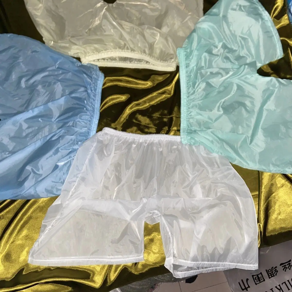 See through thin plastic seamless underwear shorts elastic mens boxing 250320