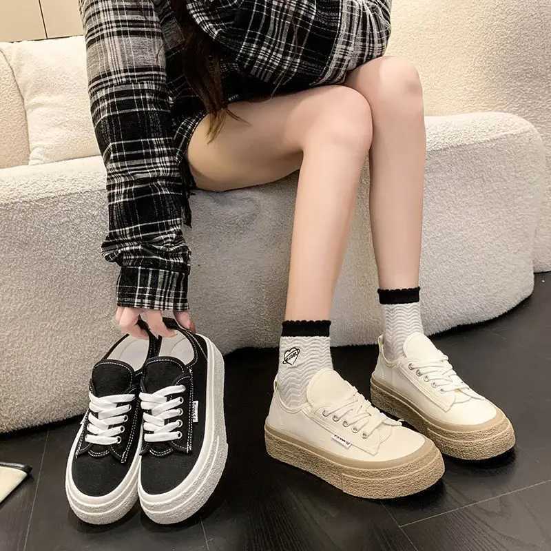 Canvas shoelaces thick soled womens shoes outdoor platform 2025 new detachable outdoor wear-resistant Fem sports shoes Y250320