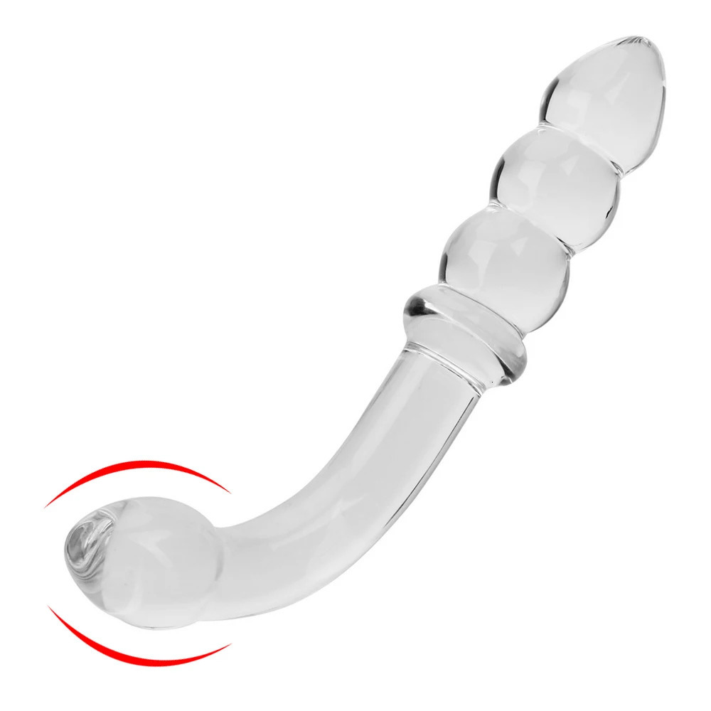 2 In 1 Glass Anal Beads Butt Plug For Women Hard Dildos Vaginal Anus Dilator Men Prostate Massager Female Masturbator Sex Toy 18 250320