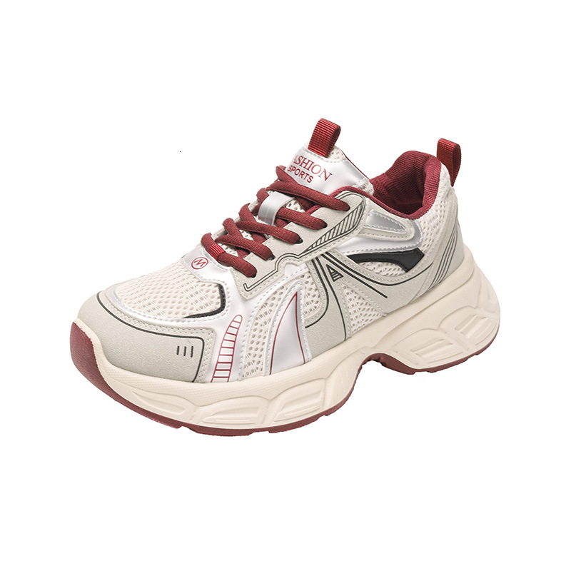 2025 new thick soled women's shock-absorbing casual shoes, lightweight soft sole, color blocked, breathable designer, fashionable sports running 