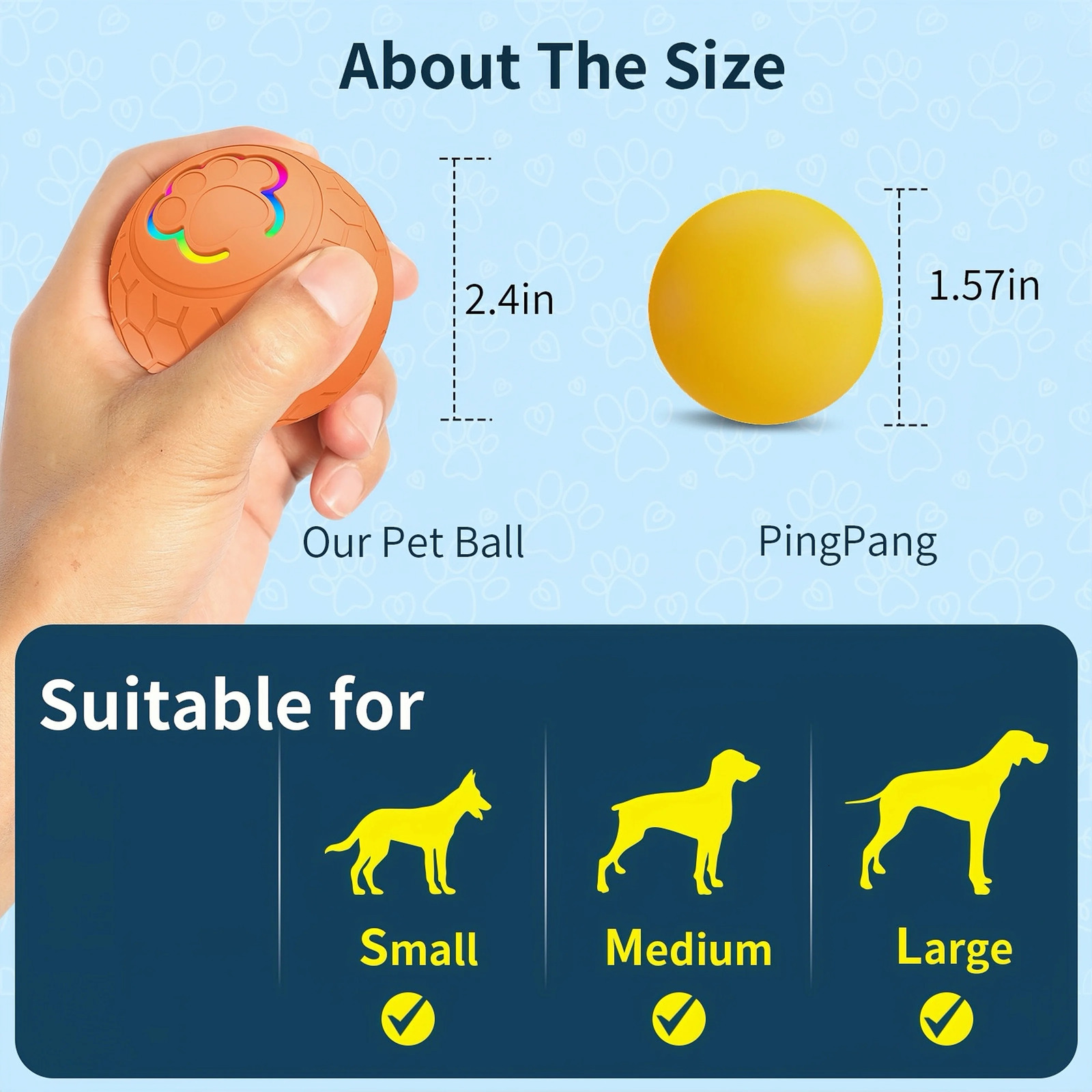Intelligent dog toy ball USB automatic movement bouncing ball dog toy rechargeable bite resistance electric interactive pet toy 250318