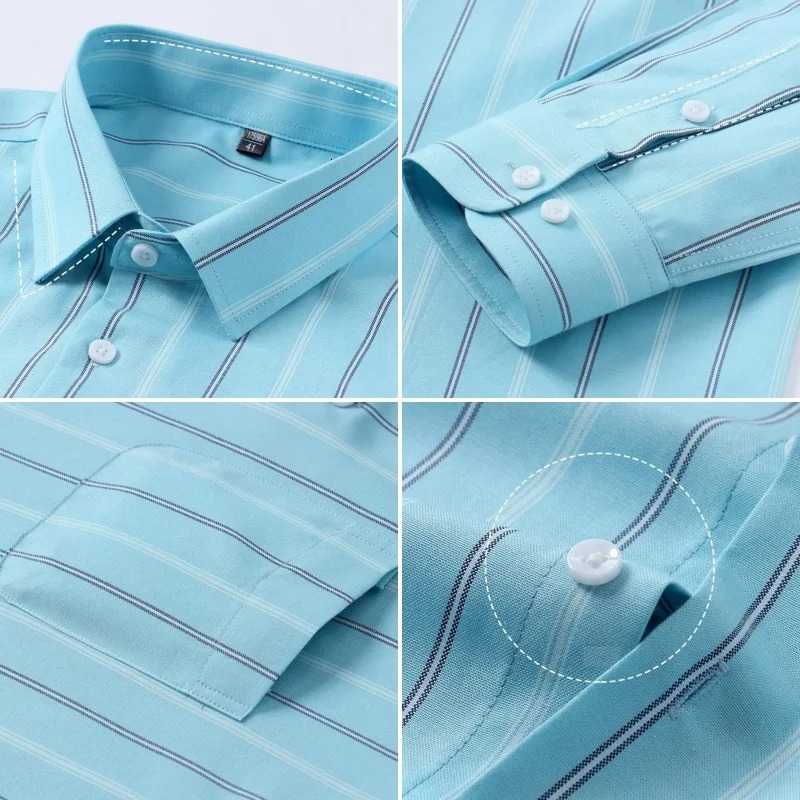 100% Pure Cotton Oxford Men Solid Color Shirt Long Sleeve Regular Fit Men Pocket Casual Shirt Leisure Autumn Male Blouse 7XL 8XL 250320