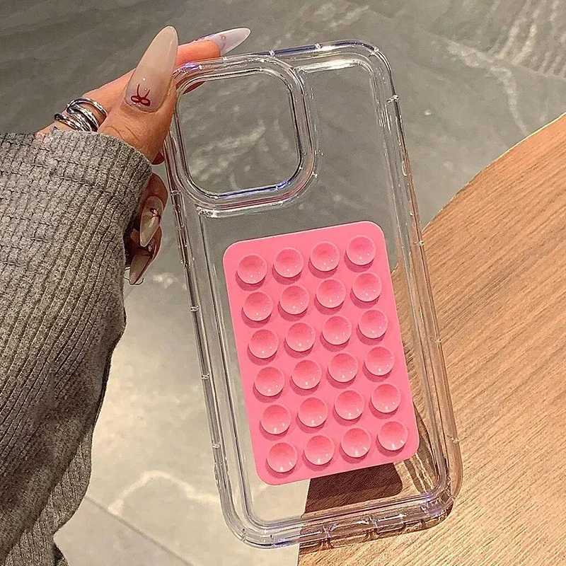 3D Suction Cup Phone Case For 16 15 14 13 12 11 Pro Max XR X XS 7 8 Plus SE2 Shockproof Bumper CoverXJ250321