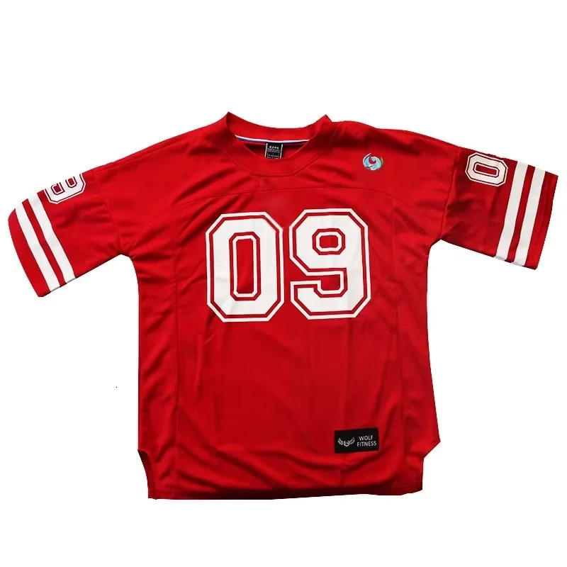 Summer Mens Football Sports Breathable Comfortable Loose TShirt Hip Hop Style Fitness Quick Drying Splicing Short Sleeve 250312