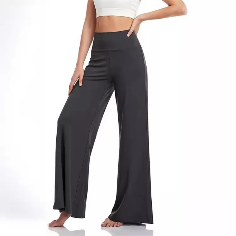 Fashionable womens oversized luggage pants elegant solid elastic waist straight basic casual loose office Trouser 250320