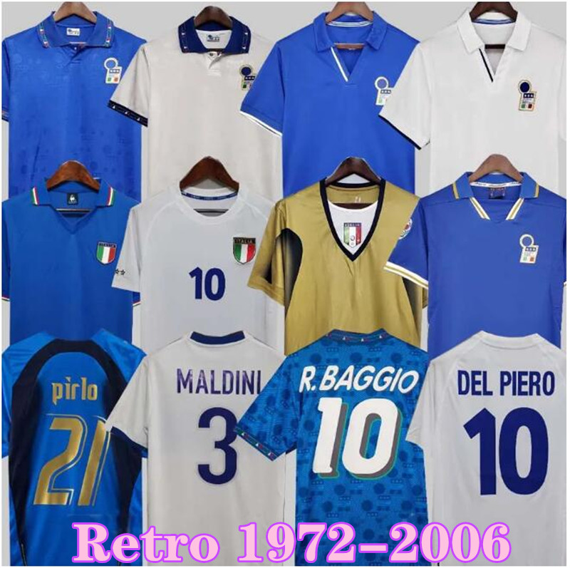 Retro Italy soccer jerseys TOTTI R.BAGGIO 1982 1986 1988 1990 1994 1996 1998 2000 2002 2004 2006 2012 football shirt italia uniform Goalkeeper BUFFON MALDINI DEL PIERO