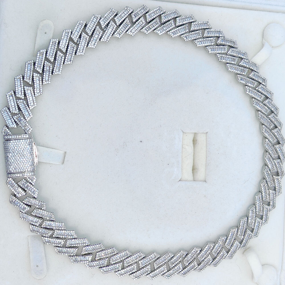 High Quality Mens Chain Mixed Inlay Bling Iced Out Diamond Chain 18mm Width Miami Cuban Link Chain Necklaces Hip Hop Jewelry