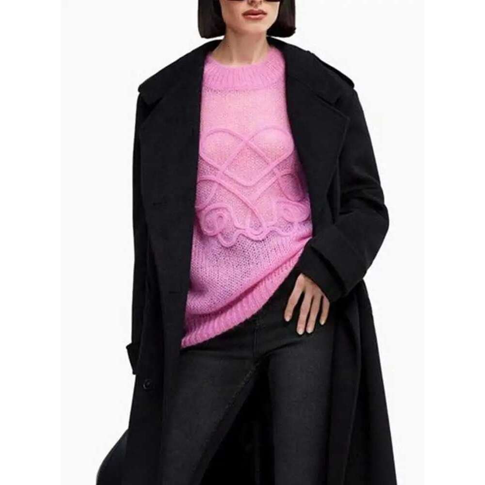 Tight Dress Women's Lightweight Crochet Knit Sweaters Long Sleeve Crewneck Cute Pattern Oversized Pullover Coverup Tops Pink Blouse