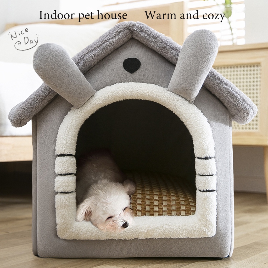 Dog Bed: Foldable Pet Sleeping Bed, Removable & Washable House Kennel for Indoor Cat Nest - view 4