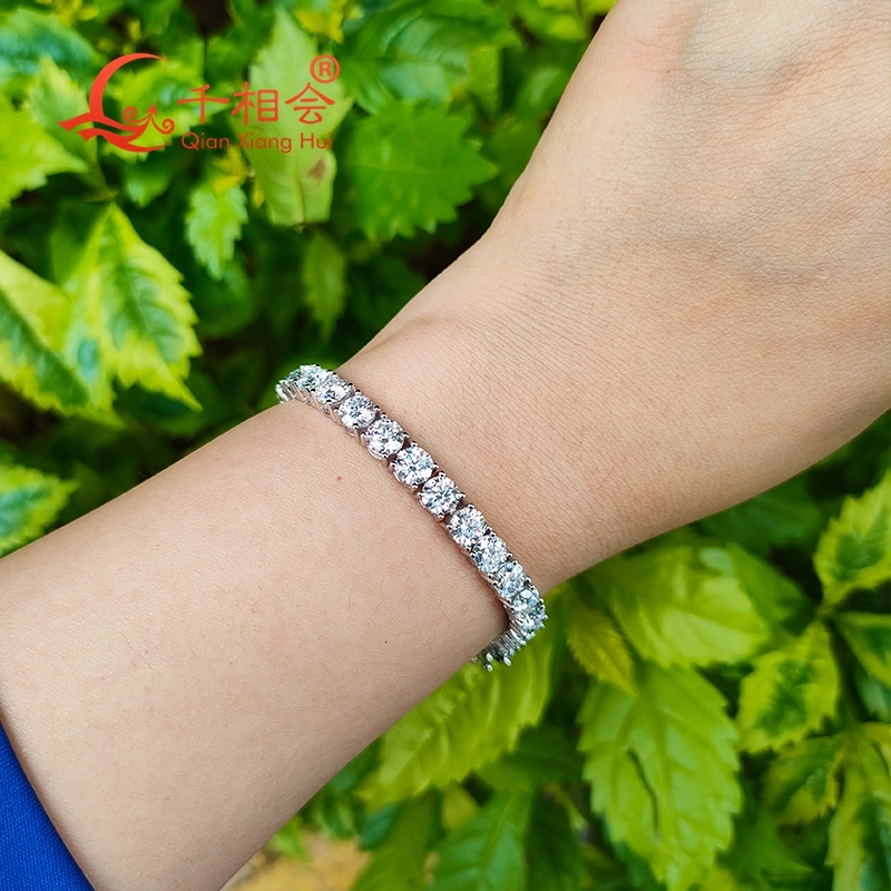 3mm 4mm 5mm 6.5mm Luxury Tennis Bracelet S925 Sterling Silver D vvs white Moissanite jewelry Men Women gift GRA gift party
