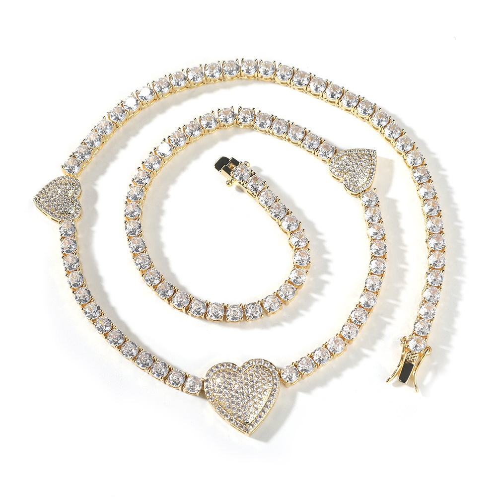 New copper inlaid zircon love tennis chain with niche design high-end feeling collarbone chain fashionable and simple accessories