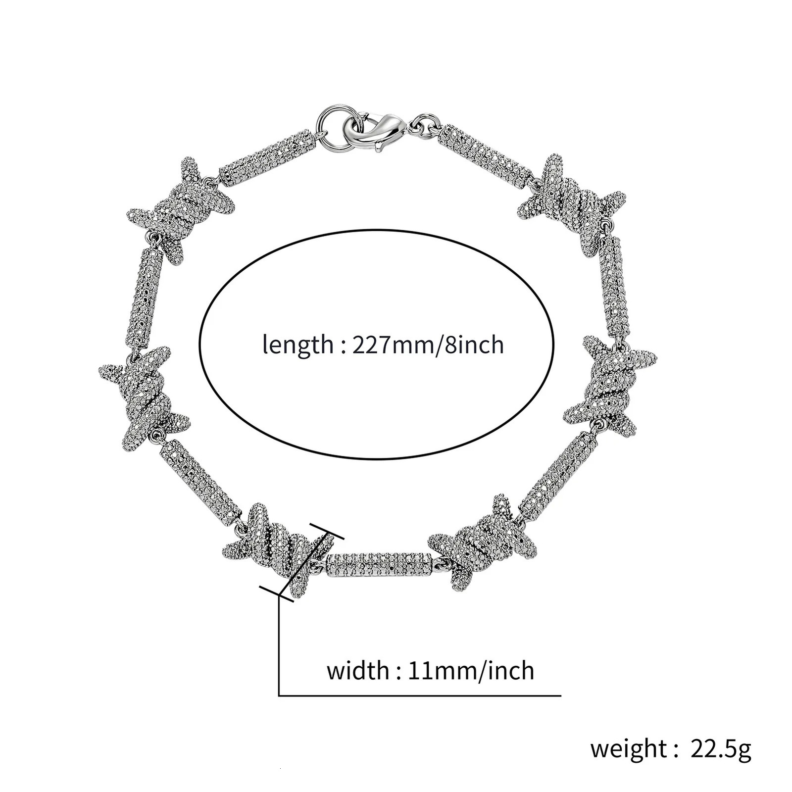 designer bracelet women luxury jewelry Hiphop/Rock Rattan Thorns Chain Bracelets For Men Fashion Silver Color Metal Wristlet Link Party Jewelry Gifts  - view 6