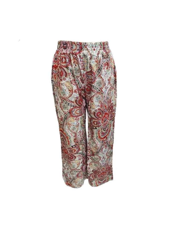 Bohemian style Paisley printed casual wide leg pants for women 250320Z
