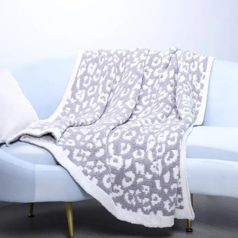 Super Soft Leopard Print Blanket Warn Knitted Fleece Blanket Sofa Nap Lightweight Blanket 250321