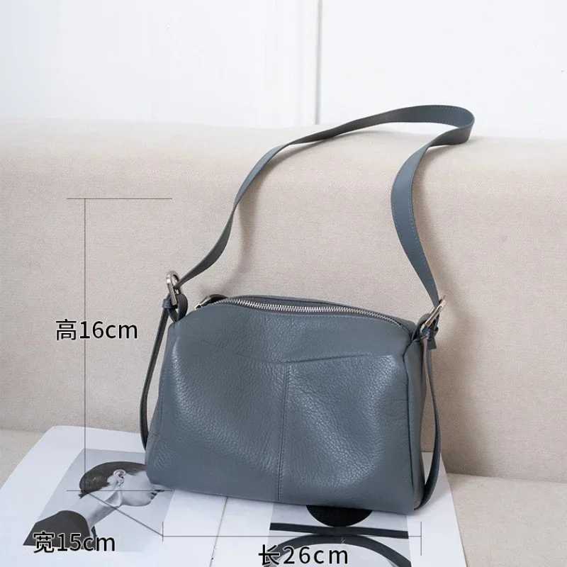 Genuine leather womens luxury shoulder bag high-quality messenger for homeless people Versatile pillow bag suitable for womens social and cross use Y2