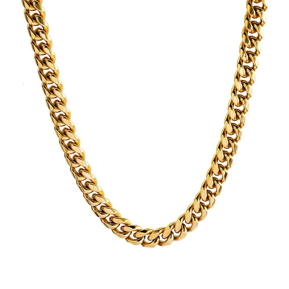 8/14mm High-Grade Heavy Stainless Steel Cuban Link Chain Necklace Mens Hip Hop Rock Choker Jewelry 7-26inch Drop Shipping