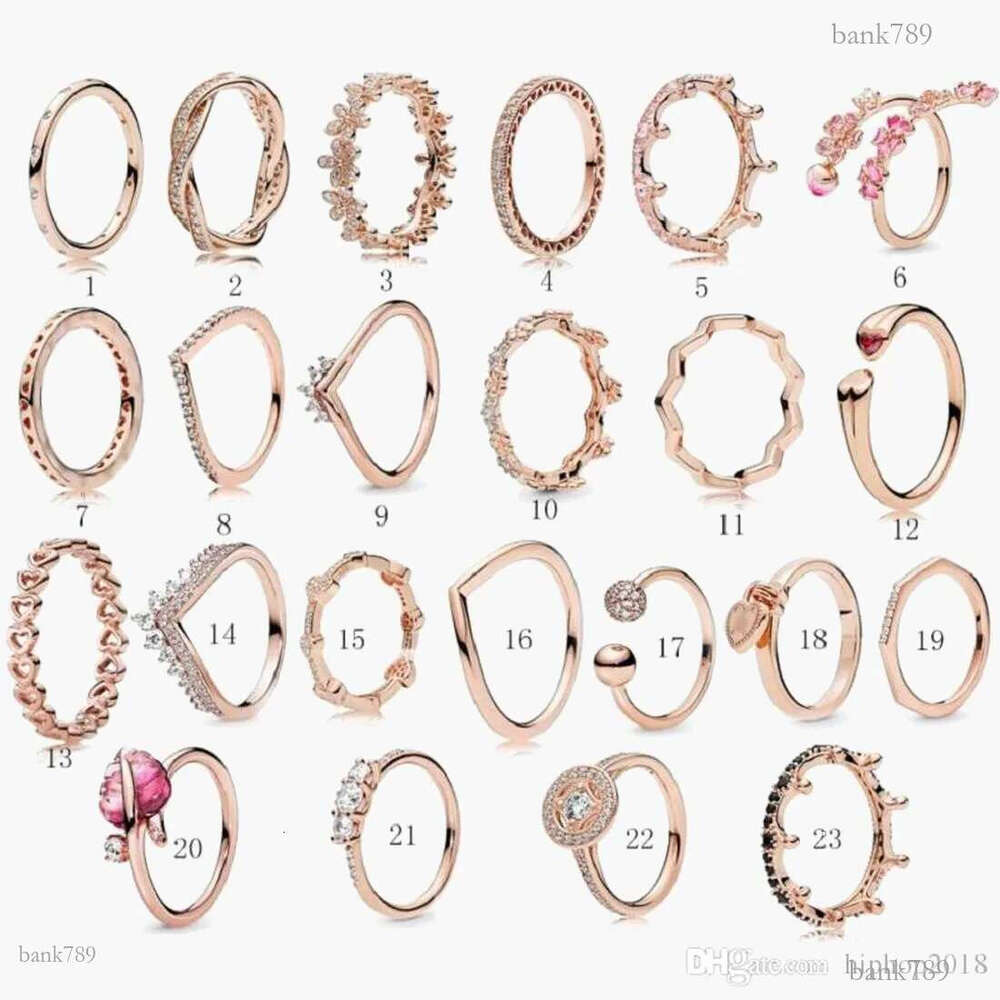 Women's 925 Sterling Silver Wedding Rings Cubic Zirconia Diamonds for Style Women Rose Gold Diamond Engagement Ladies Gift with Box