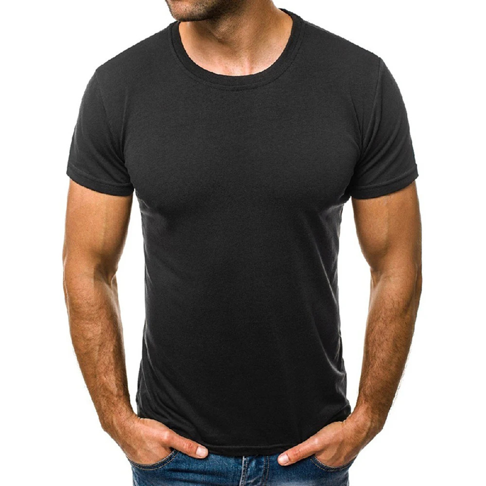 Summer mens cotton Tshirt fashionable ultrathin black short sleeved comfortable casual round neck top clothing 250312
