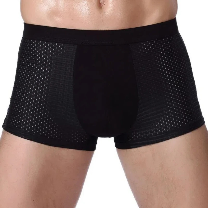 4 pieces of Banboo fiber mens underwear solid shorts breathable intimate boxer 250320