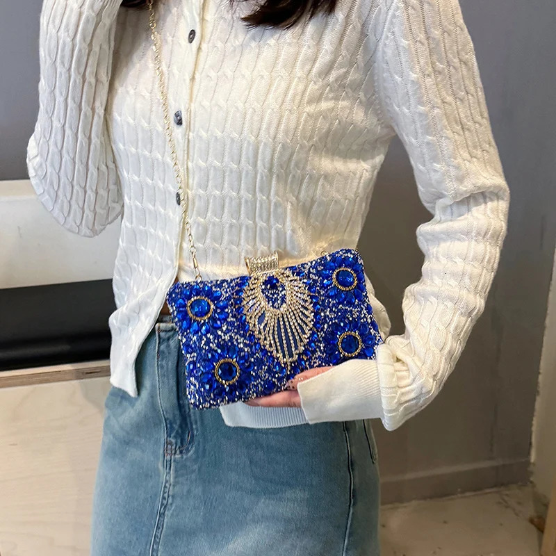 ious and sparkling Rheinstone evening clutch bag suitable for womens wedding parties dinner gemstone cross body ner handbag 250326