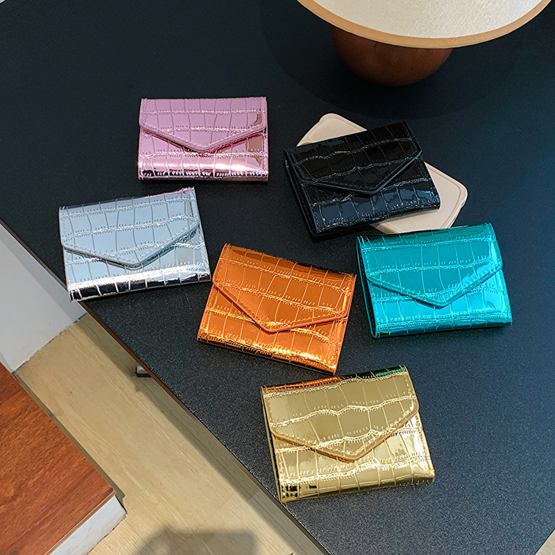 2025S Trend Designer New Women S Mini Korean Stone Pattern Functional Anti Demagnetization Multi Card Position Bright Face Card Bag