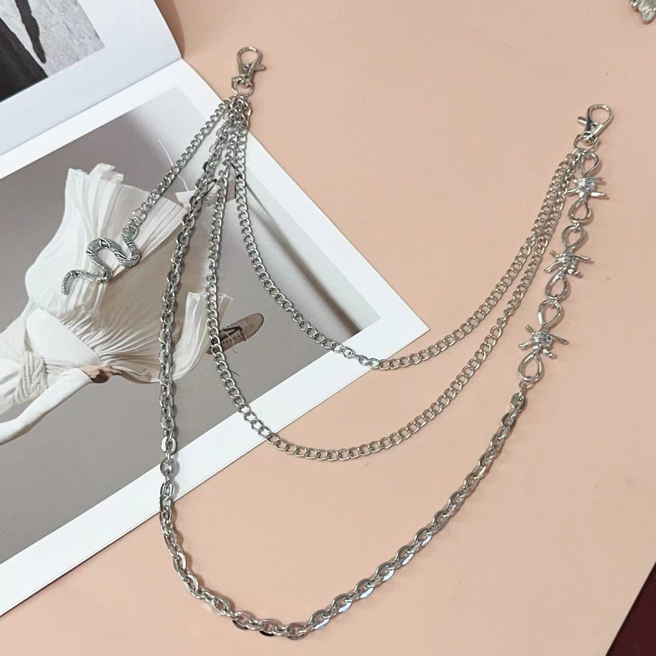 Versatile multi-layer metal pants chain hip-hop punk style waist accessories mens and womens clothing accessories241115