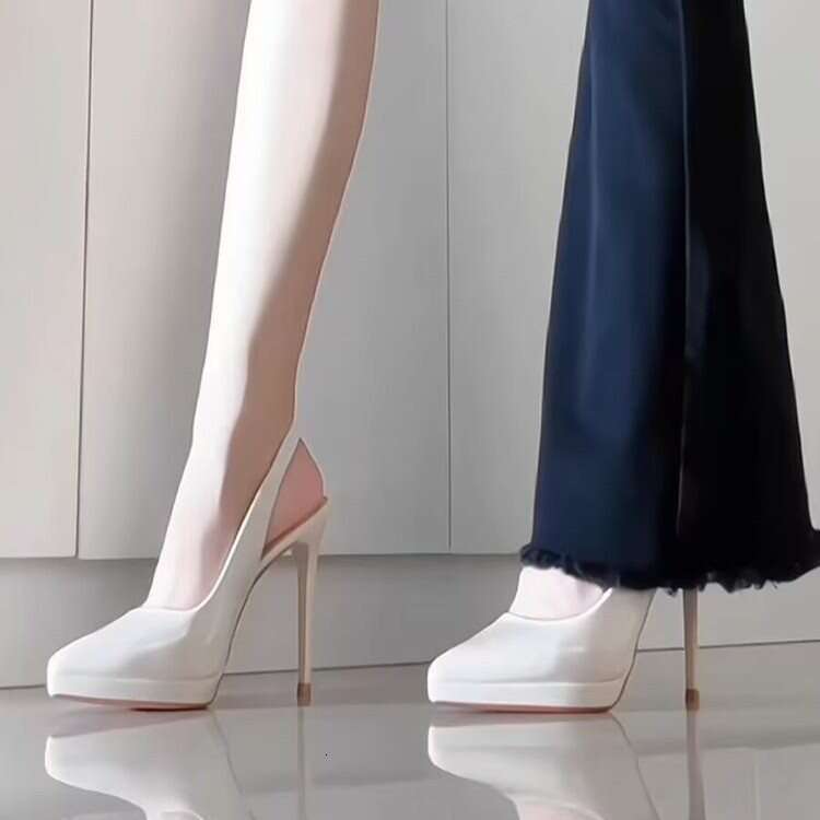 High Heel Non Tiring High Heels Waterproof Platform Summer White New Toe Cap Single Shoes Cm Pointed Sandals For Women S Feet